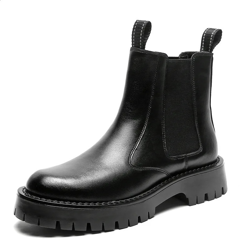Italian Mens Fashion Punk Nightclub Dress Boots Black White Shoes Handsome Cowboy Quality Platform Boot New High Top Botas 240924