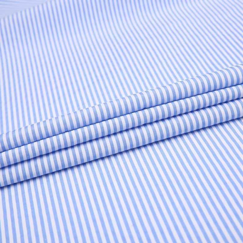 Mens Classic French Cuff Striped Dress with Single Patch Pocket Standard Fit Long Sleeve Wedding Dress (Including Cufflinks) X2410071