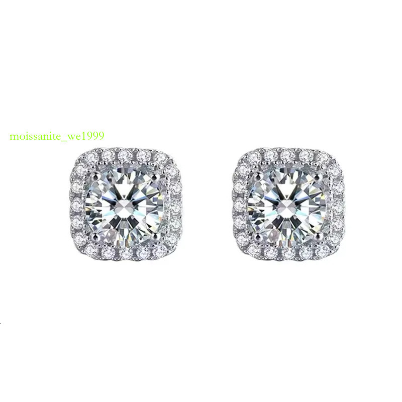 1ct 2ct 3ct Moissanite Earrings for Women Wedding Fine Jewelry Gift Sterg Sliver Stud Earring With Certificate