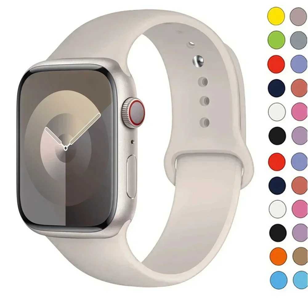 Silicone sports strap for Apple Watch 49mm 44mm 45mm 40mm 41mm 42mm 38mm iwatch bracelet series 9 8 7 6 5 4 3SE Ultra 2 correa W241007