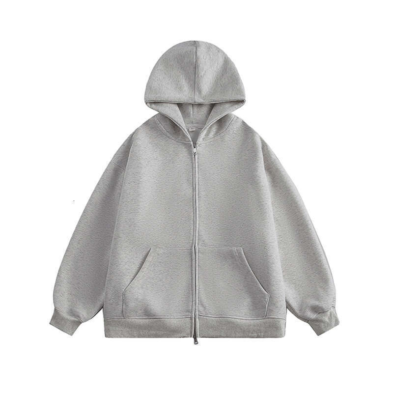 shanshi men hoodies designers Men's hoodie autumn and winter new item large solid color double zipper hooded sweatshirt men's cardigan