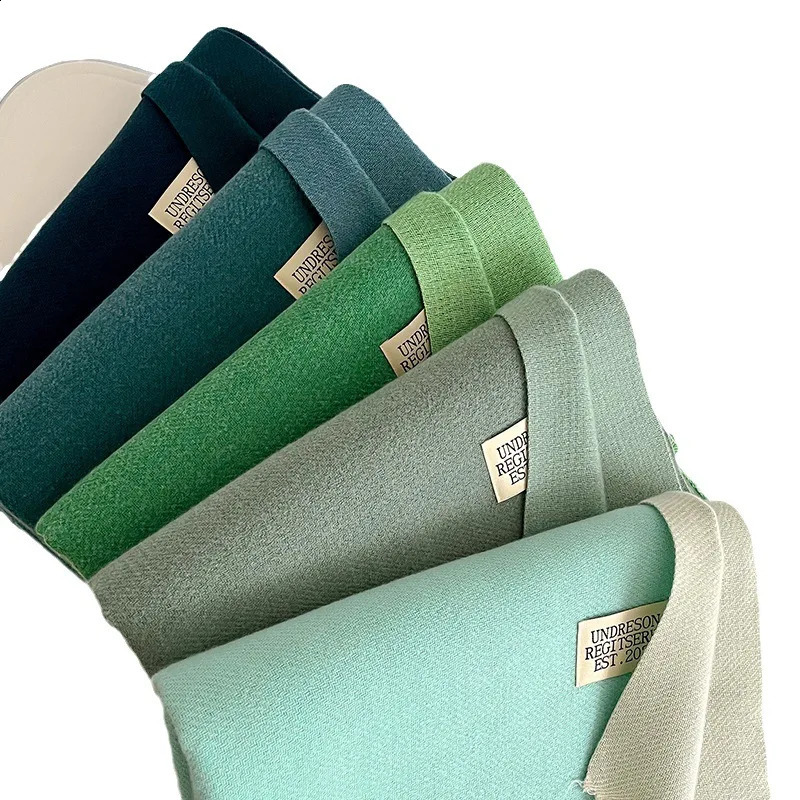 Cross double-sided cashmere scarf suitable for womens high-end feeling of warm couples in winter medium length scarf solid color 241007