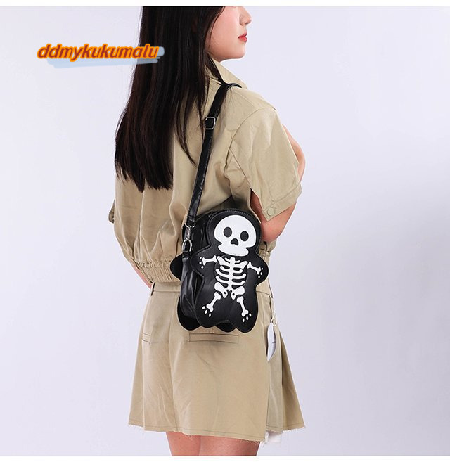 2024 summer women's niche trend, funny little cute ghost skeleton crossbody shoulder bag, Halloween #14 ddmykukumalu