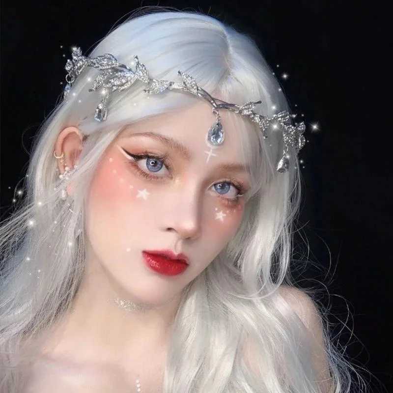 Tiara Diadem Bridal Crown Wedding Silver Color Tiara Hair Crystal Veil Tiaras Wedding Hair Accessories Headpieces Head JewelryX24