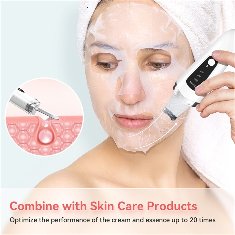 Ultrasonic Skin Scrubber Face Spatula Exfoliator Scraper and Blackhead Remover Pore Cleaner Deep Cleansing y240911