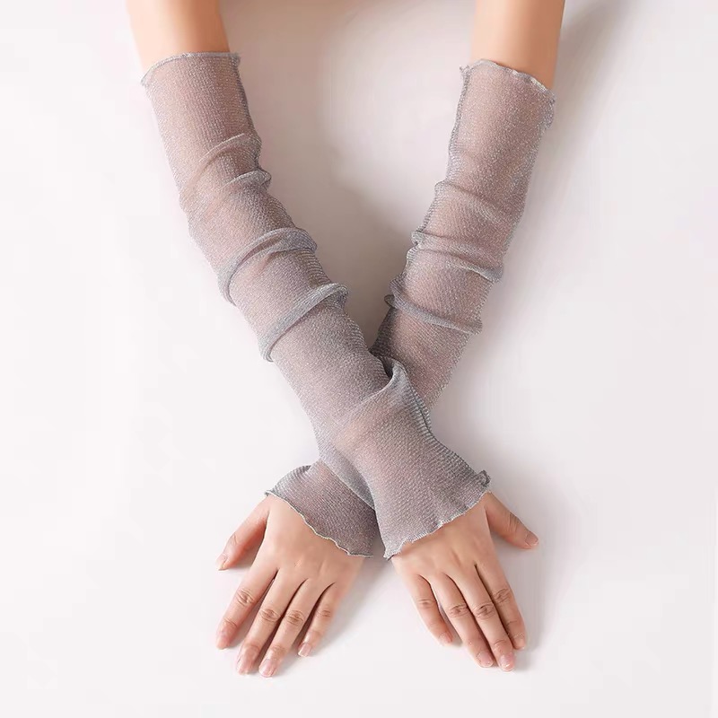 Female summer lace anti-ultraviolet thin section of long-sleeved cycling gloves driving sunscreen sleeve cover