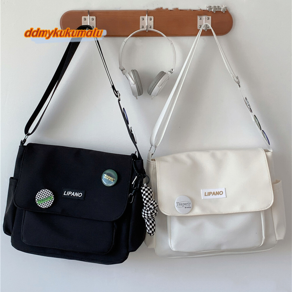 Top Canvas Youth Ladies Messenger Korean Style Female Students Nylon Handbags Shoulder Bag Men Letter Crossbody Bags H7.4#11 ddmykukumalu