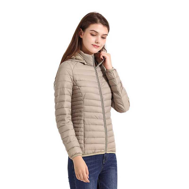 SANTELON Women Fashion Ultralight Padded Puffer Jacket Coat Lady Soild Lightweight Warm Outwear With Detachable Hood Storage BagX241007