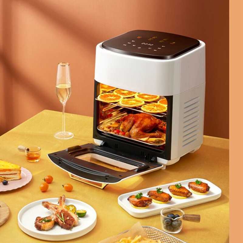 Air Fryers110V Visual Air Fryer Home Intelligent Air Fryer 15L Large Capacity Electric Oven Fryer And Chips Machine Y241007