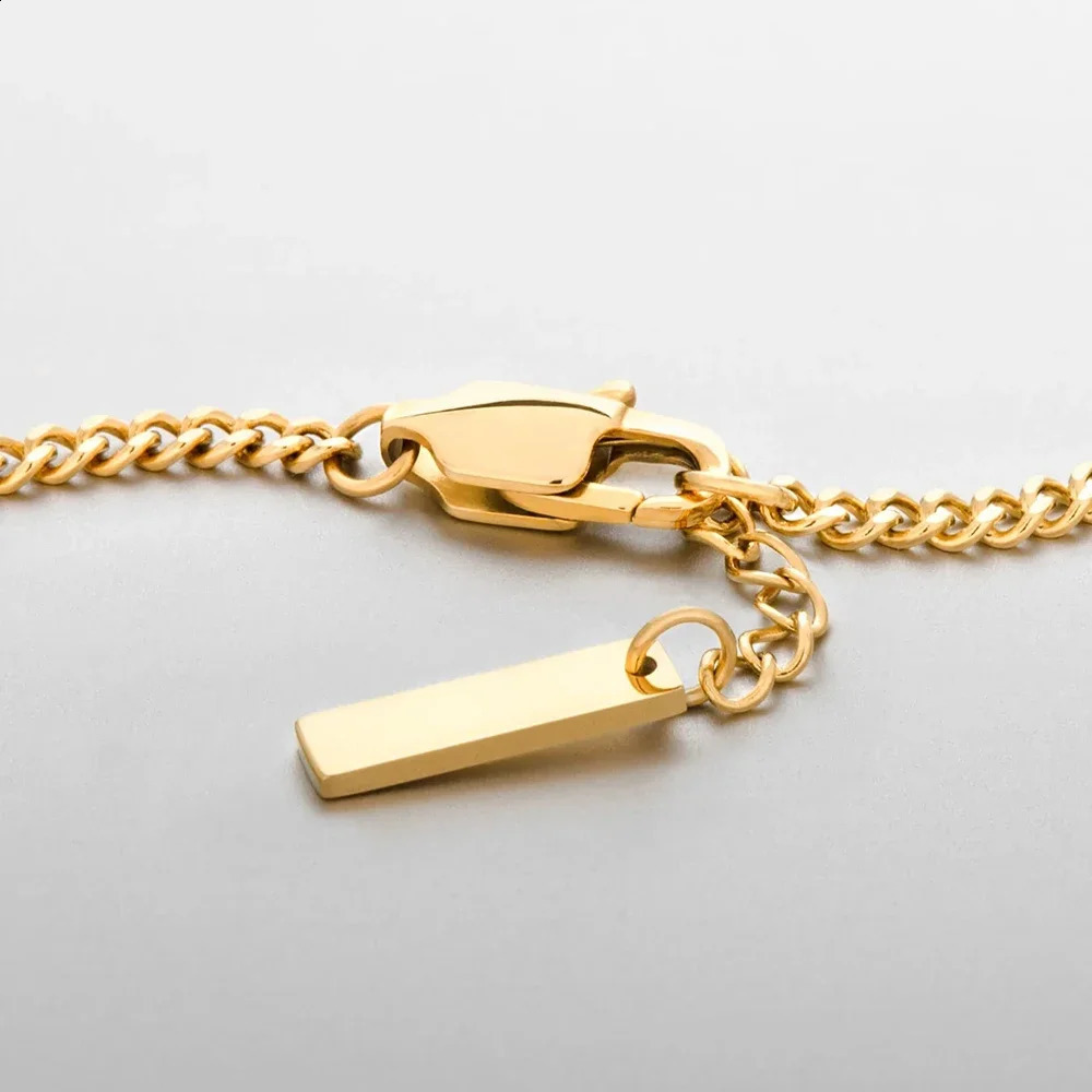 Mens stainless steel jewelry fashion trend Cuban chain gold bracelet waterproof and non fading accessories 10 pieces wholesale 240929