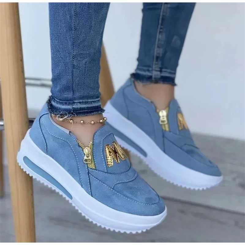 Womens autumn sports shoes casual shoes M printed side zipper platform shoes womens vulcanized shoes Zapatillas De Mujer womens shoes Y241007