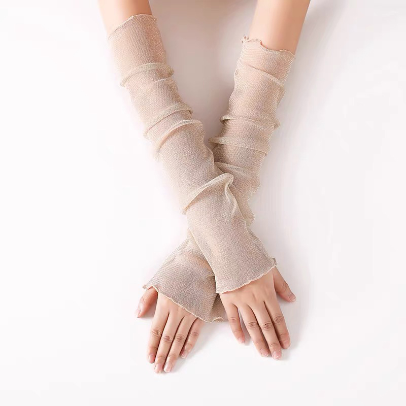 Female summer lace anti-ultraviolet thin section of long-sleeved cycling gloves driving sunscreen sleeve cover
