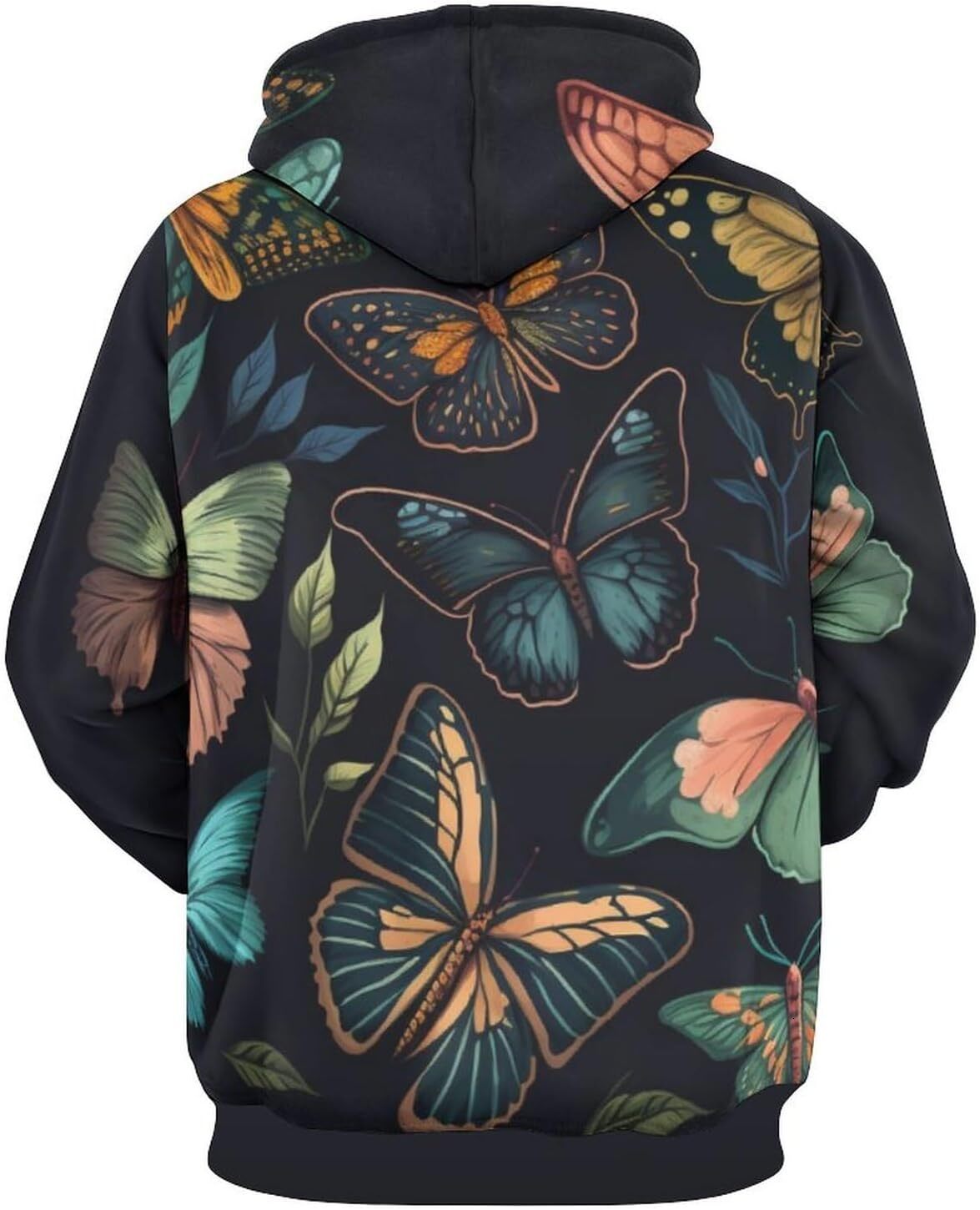 Hoodie for Mens Womens Unisex Cute Pattern Hoodie Butterfly Sweatshirt Long Sleeve Pullover Hoodies Graphic Hoodies sweatshirt Pullover Long Sleeve