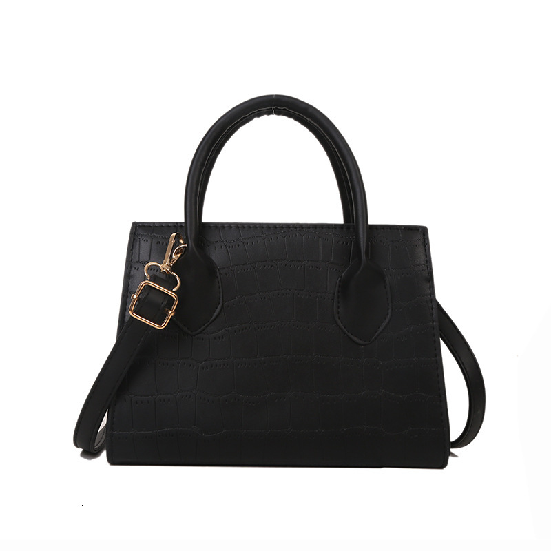 2024 Designers Bags Stone Pattern Handbag Women Fashion Pu Leather Black Crossbody Shoulder Bag
