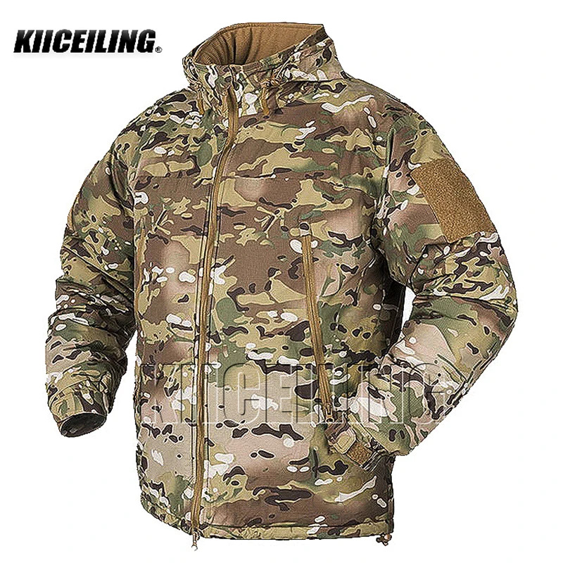 KIICEIG L7 Bomber Tactical Jackets For Men With Hood Winter Warm Waterproof Windbreakers Male Down Parkas Women Coats