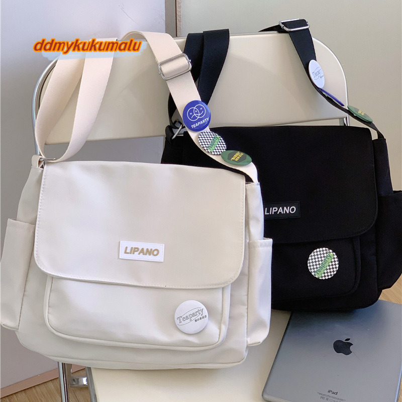 Top Canvas Youth Ladies Messenger Korean Style Female Students Nylon Handbags Shoulder Bag Men Letter Crossbody Bags H7.4#11 ddmykukumalu