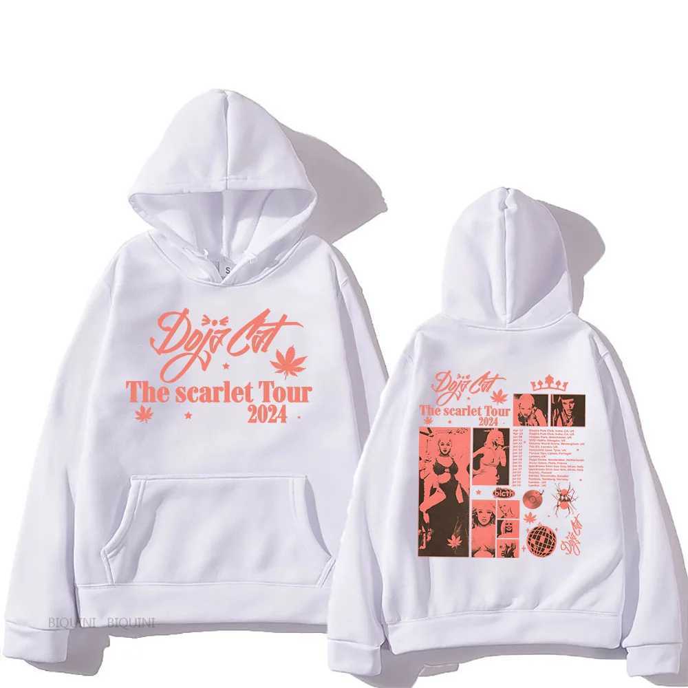 Mens Hoodies Sweatshirts Doja Cat The Scarlet Tour Hoodies Strtwear Hip Hop Long Slve Hooded Sweatshirts Sudaderas Cartoon Graphic Printing Pullover Y