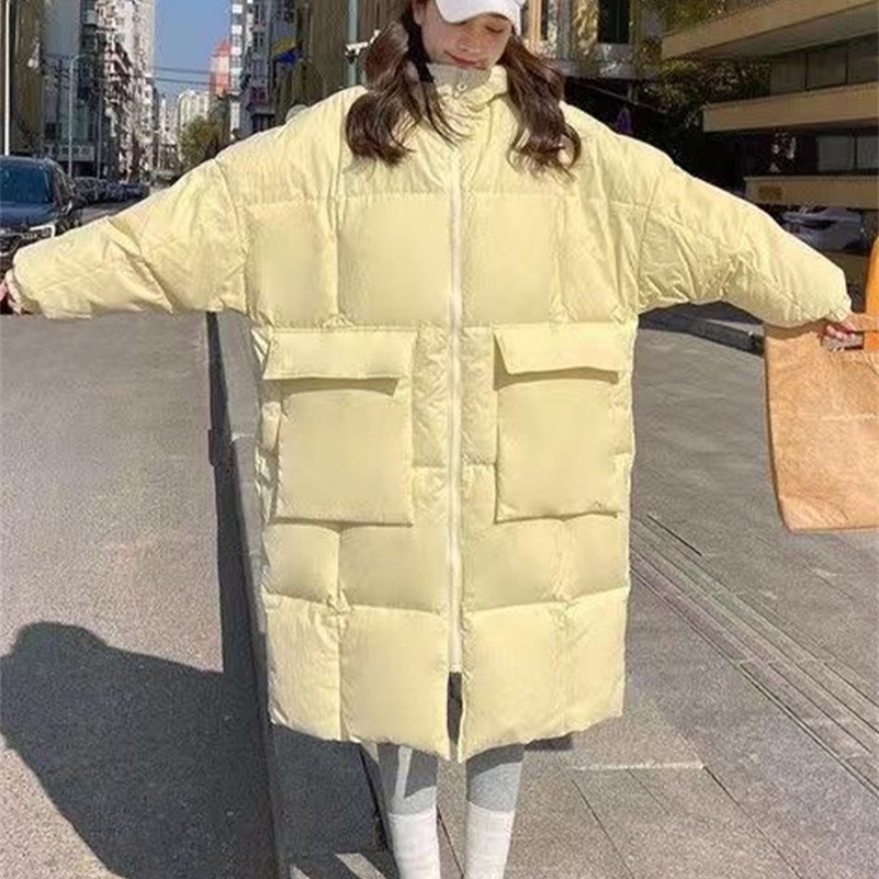 Down Cotton Parkas Women Long Padded Jacket Winter Female Oversized Loose Warm Coats Ladies Korean Fashion Hooded Long Jacket 240930