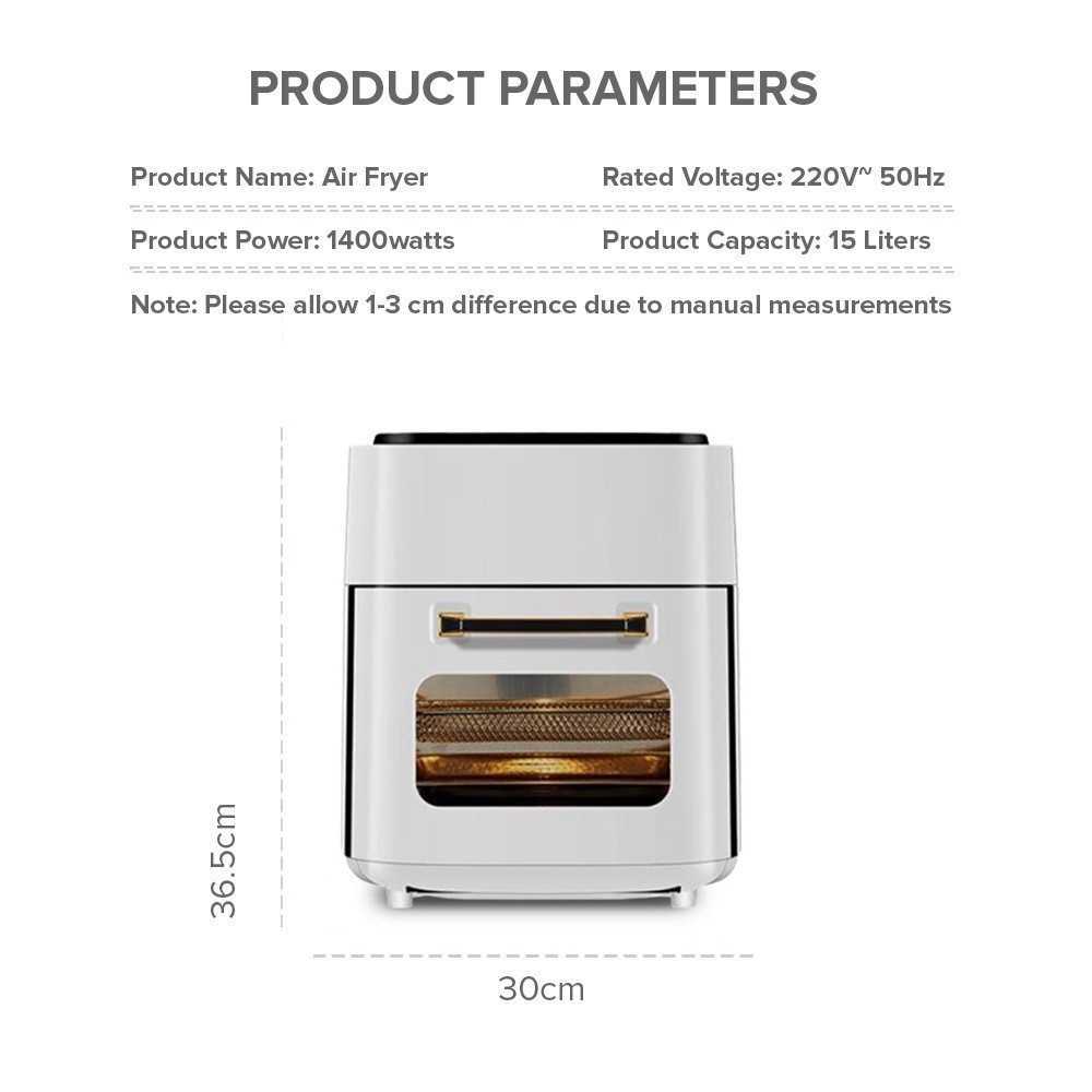 Air Fryers110V Visual Air Fryer Home Intelligent Air Fryer 15L Large Capacity Electric Oven Fryer And Chips Machine Y241007