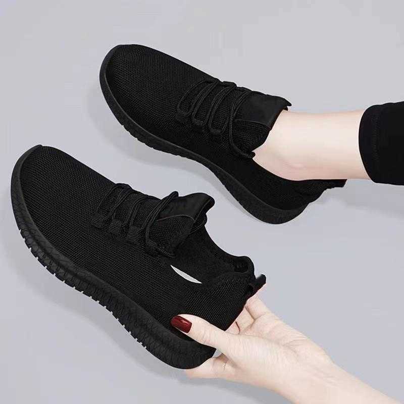 Sports shoes for women casual and fashionable thick soled soft sports shoes 2024 spring/summer round shoelaces for increased breathability and comfort