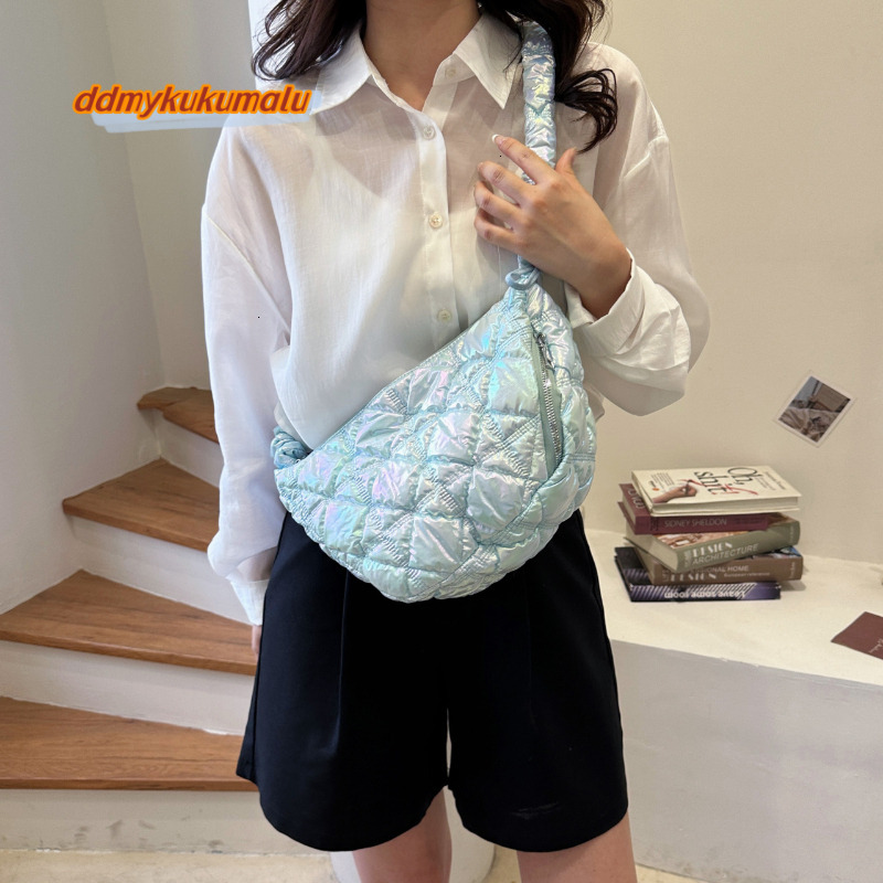Brand Designer Pleated Plaid Quilted Filled Women's Shoulder New Crossbody Bag Small Saddle Handbag 2023 Trend H7.1#33 ddmykukumalu