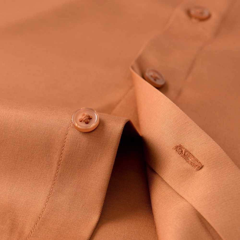 Silk Touch mens classic long sleeved less dress no pocket standard suitable for formal business office casual shirts X2410071