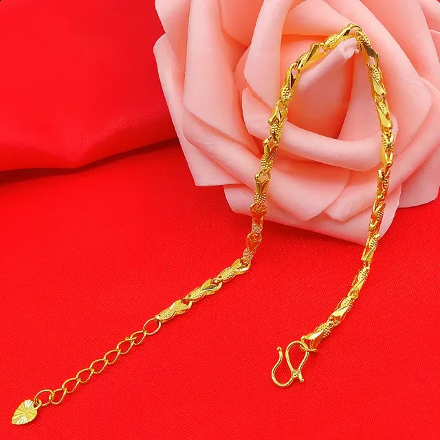 9999 pure gold 24K pure gold mini fish bracelet 240929