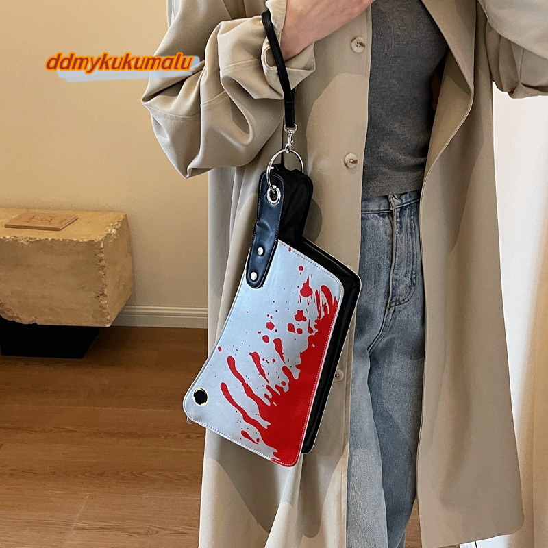 New personalized creative kitchen knife, niche design sense, shoulder bag, Halloween funny fashion commuting crossbody bag #31 ddmykukumalu b825