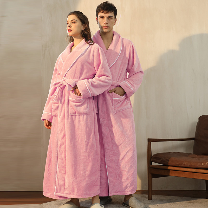 Designer 2024 New Couple Flannel Nightgown Plus Size Bathrobe For Winter