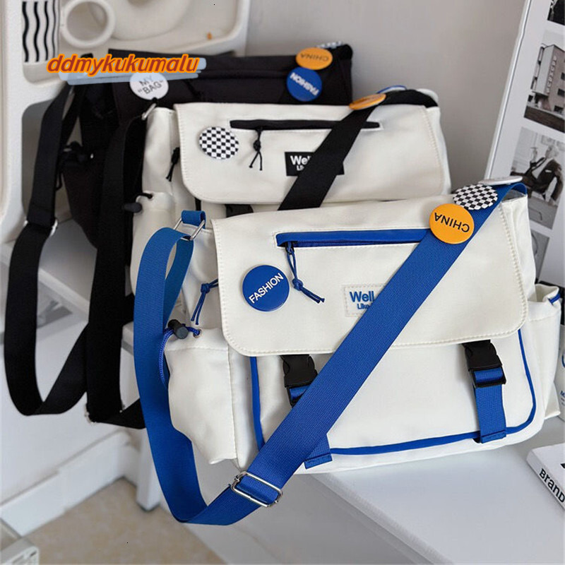 College Student School Crossbody Bags Female Men Versatile Large Capacity Nylon Waterproof Messenger Women One Shoulder Bag H7.4#16 ddmykukumalu