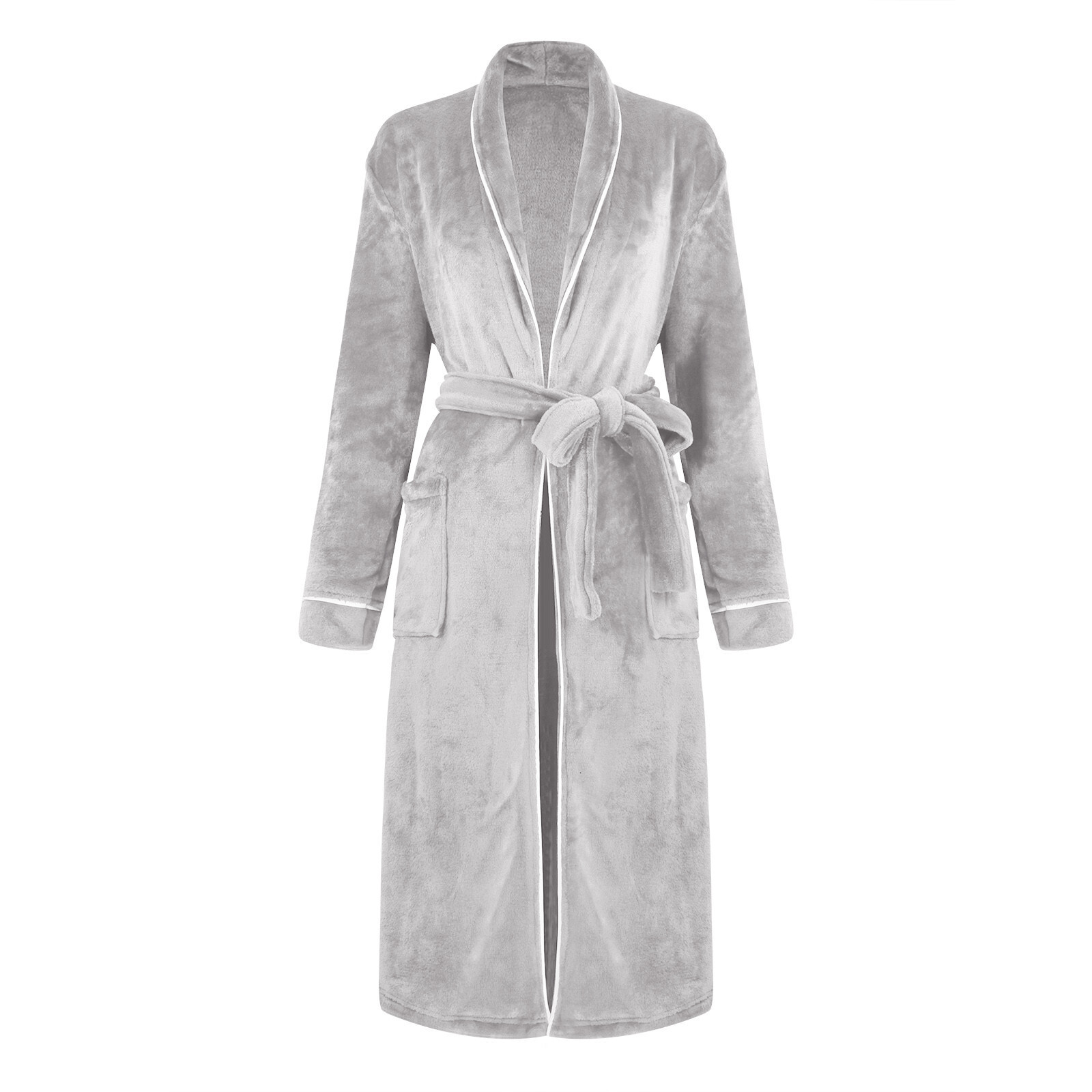 Designer's New Flannel Nightgown Women In Winter, Thickened And Elongated Coral Fleece Bathrobe For Men, Couple's Sleepwear