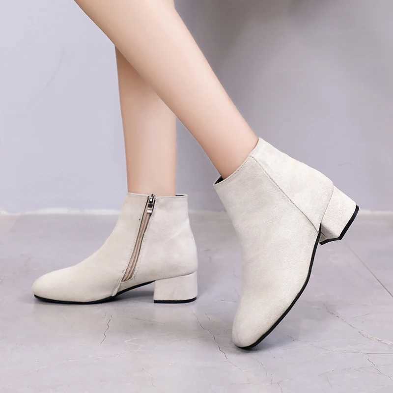 Womens Winter Boots 2024 New Suede Dress Women Warm Boots Fi Mid-Heel Wool Warm Womens Ankle BootsXJ250217
