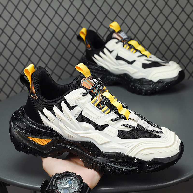 Men's new interior height increasing pure black versatile casual sports shoes 80c4