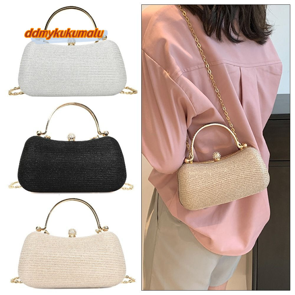 Dinner Evening Fashion Egg Shape Clutch Bag Women Handbags Beaded Rhinestones Chain Purse for Party H6.21#16.5 ddmykukumalu