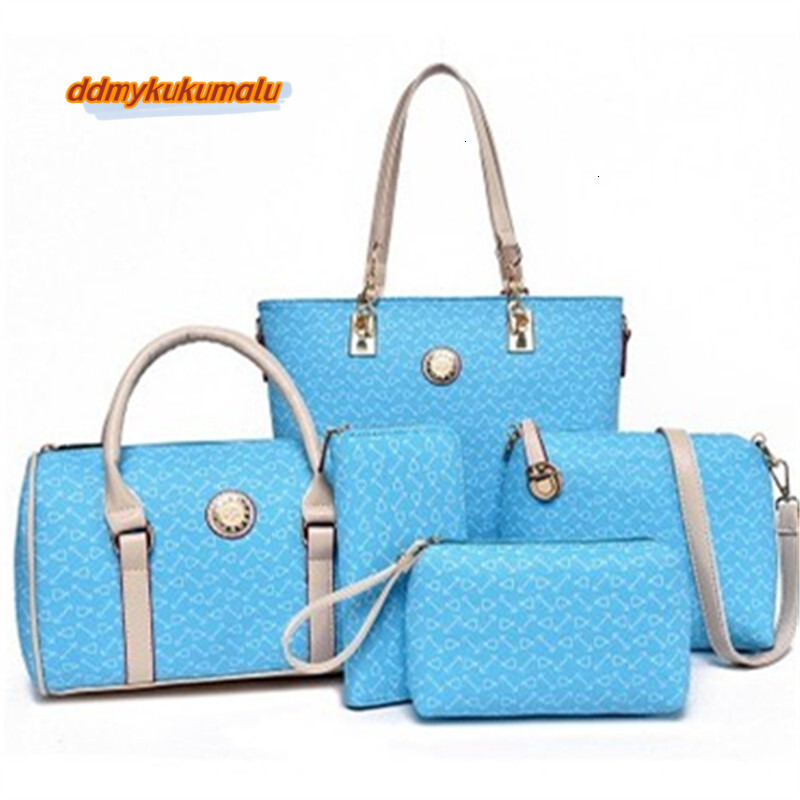 Women's Fashion 5 Pcs Girls Simple Crossbody Bag Hundreds of Daily Commuter Handbag Tote Printed Decoration PU Material H6.26#40.8 ddmykukumalu