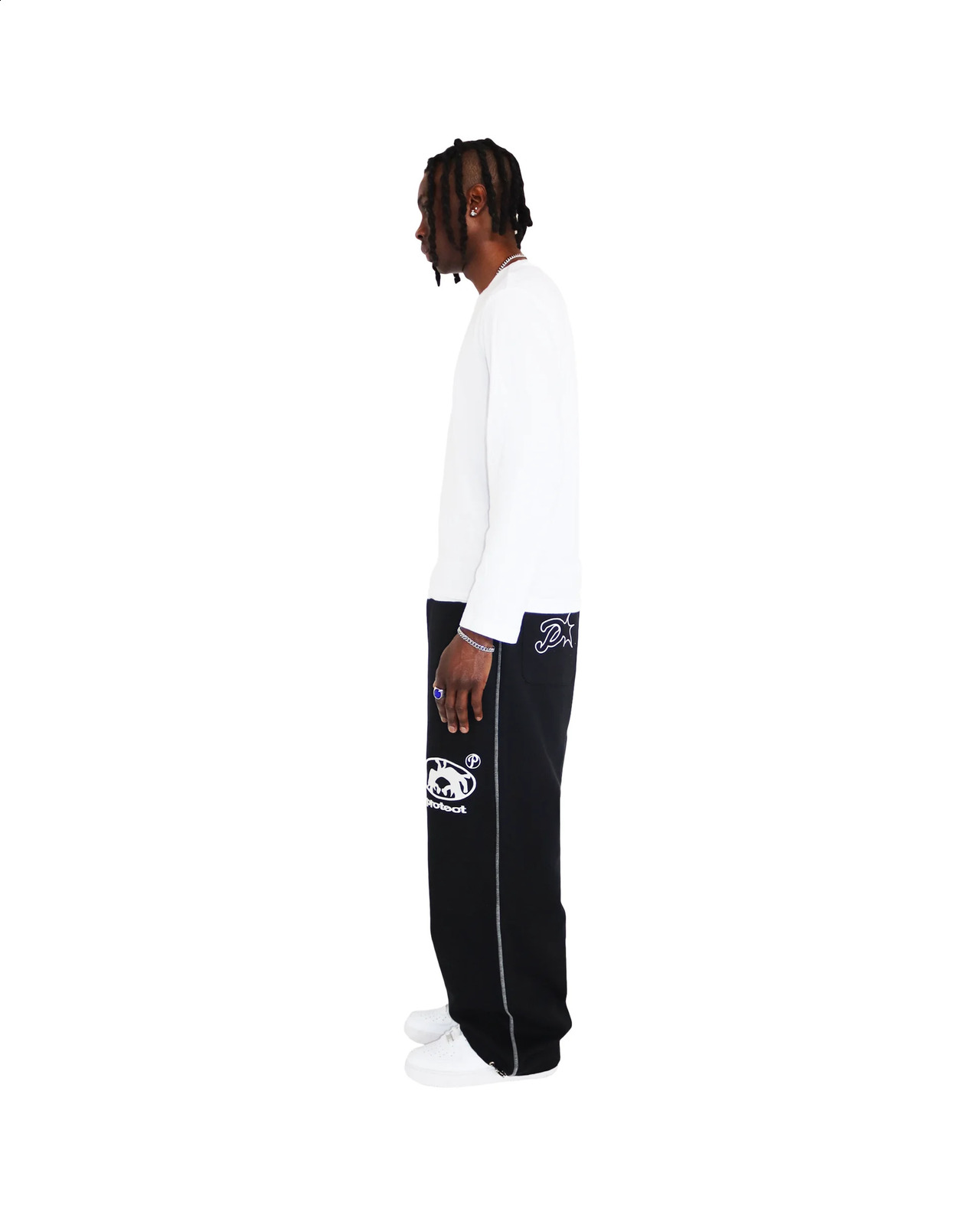 PROTECT Sweatpants Y2K Pants Gothic Hip Hop Cartoon Embroidery Baggy Casual Pants Womens Mens Elastic Waist Jogging Trouser 241007
