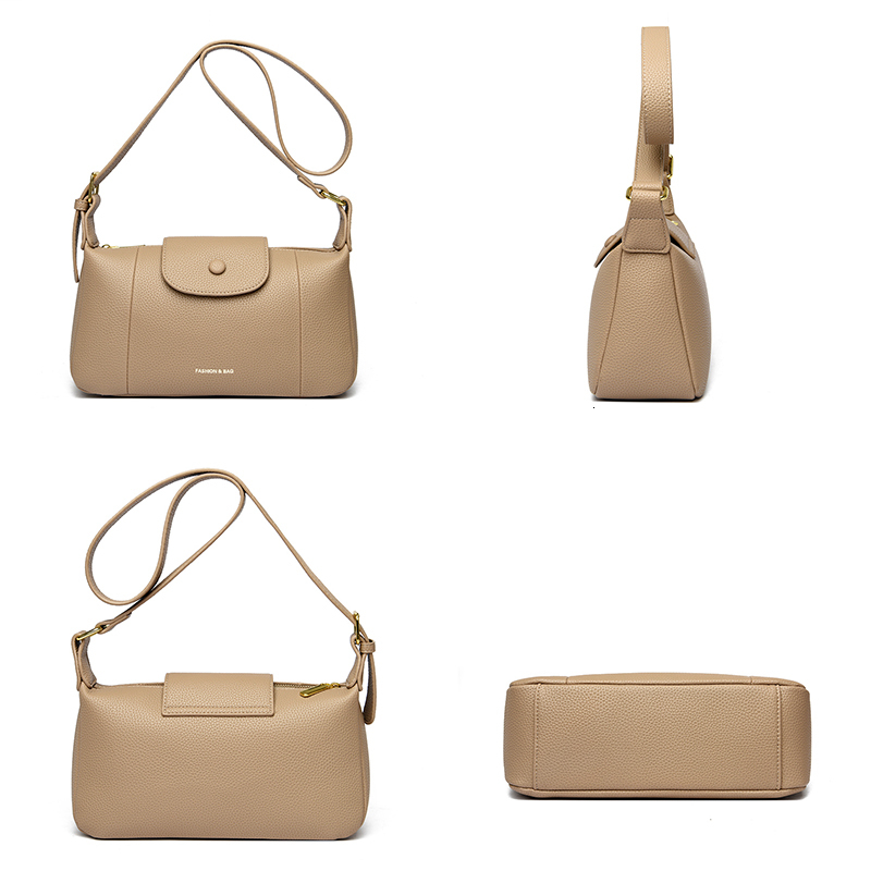 New Fashionable Women Crossbody Bag Wallet High Quality Soft Leather Women's Shoulder Bolsas Solid Color Retro Tote Bags