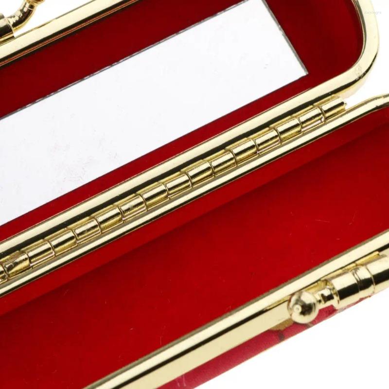 3 Cosmetic Bags 2x Handmade Lipstick Case Storage Box Holder & Mirror Random 4