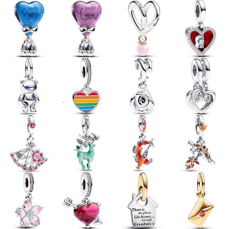 New Cherry Blossom Grandma's House Letter Envelope Arrow Rose in Bloom Charm 925 Sterling Silver Beads Fit Bracelet DIY Jewelry