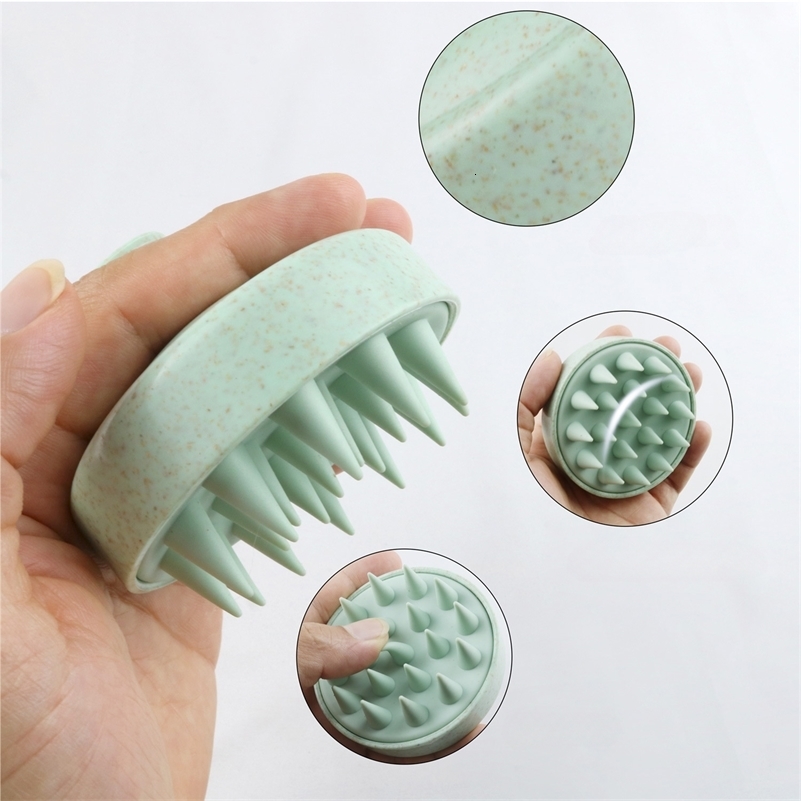 Silicone Shampoo Brush Head Scalp Massage Comb Hair Washing Body Bath Shower Salon Hairdressing y240911