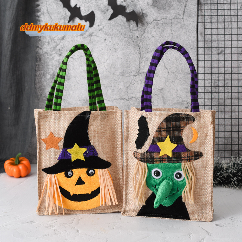 New Halloween Non woven Handbag Candy Ghost Festival Pumpkin Jewelry Prop Gift Bag #5 ddmykukumalu