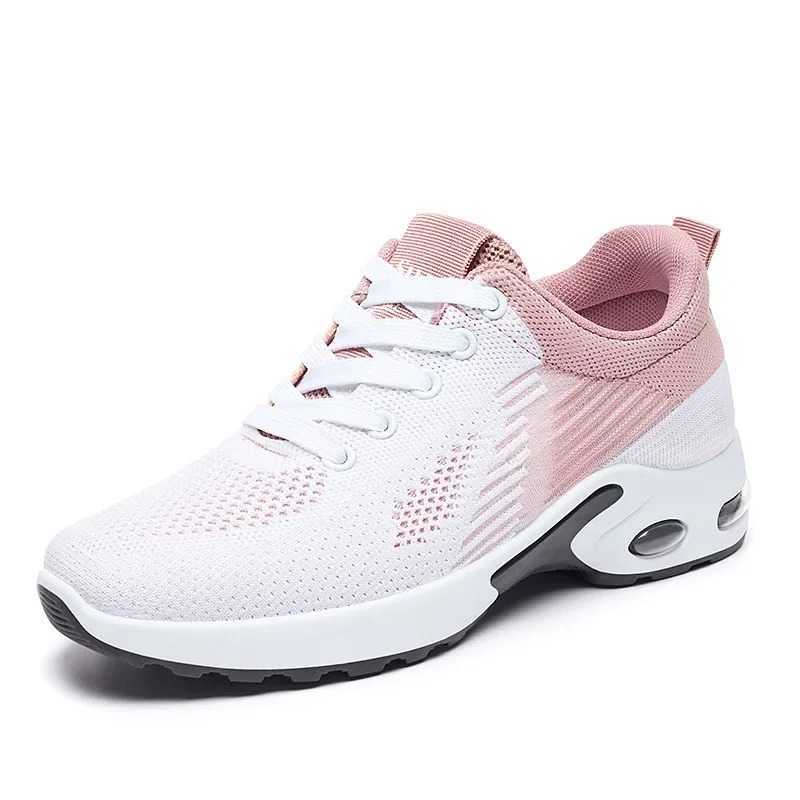 New running shoes womens breathable sports shoes summer lightweight mesh air cushion womens sports shoes outdoor lace training shoes Y241007