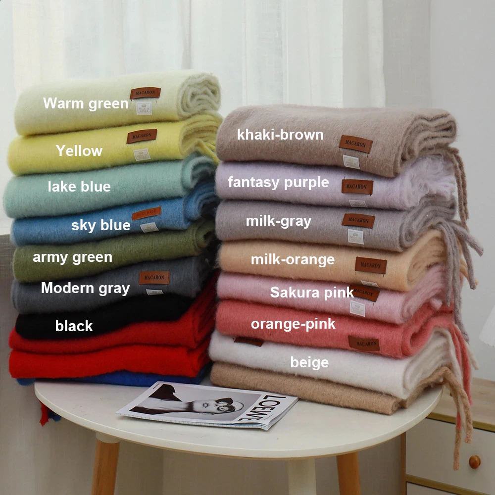 USPOP Womens Scarf Winter Long tassel Scarf Soft Solid Color Packaging Pashmina 241007
