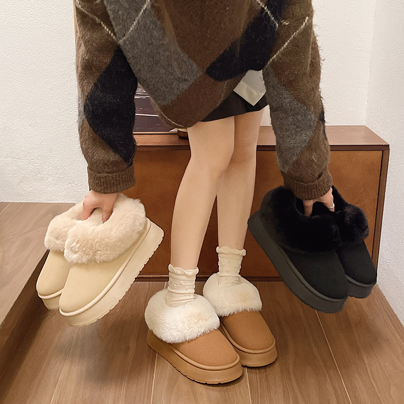 2024 Winter Thick Bottom and Velvet Warm Large Snow Boots