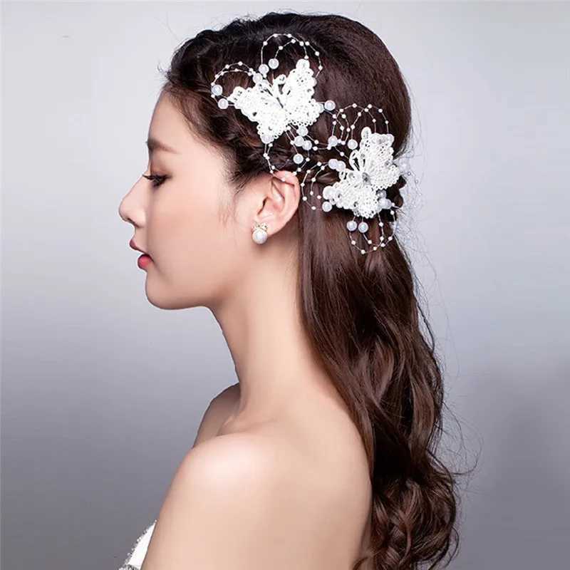Wedding U Shape Hairpins Hair Clips Bridal Headpiece Mesh Flower Pearl Women Wedding Hair Accessories Bridal Headdress JewelryX24