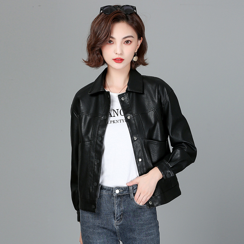 2023 Spring Genuine Leather Women Real Sheepskin Aviator Lapel Womens Bomber Jacket Female New Outerwear Coats