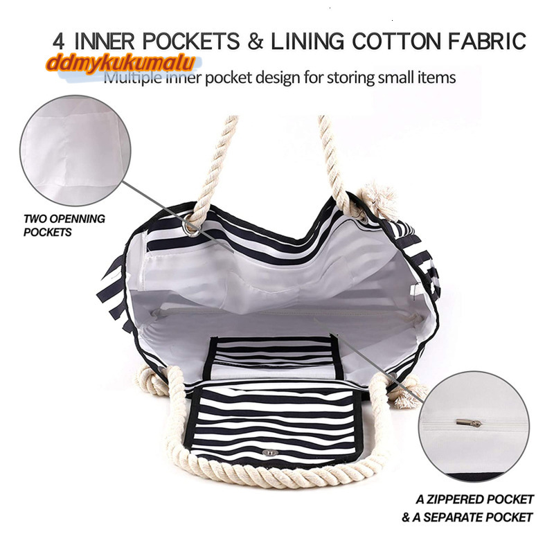 Casual Striped Canvas For Women Large Capacity Shoulder Daily Shopping Totes Student Bookbag for School Travel Beach Bag H6.27#26.8 ddmykukumalu