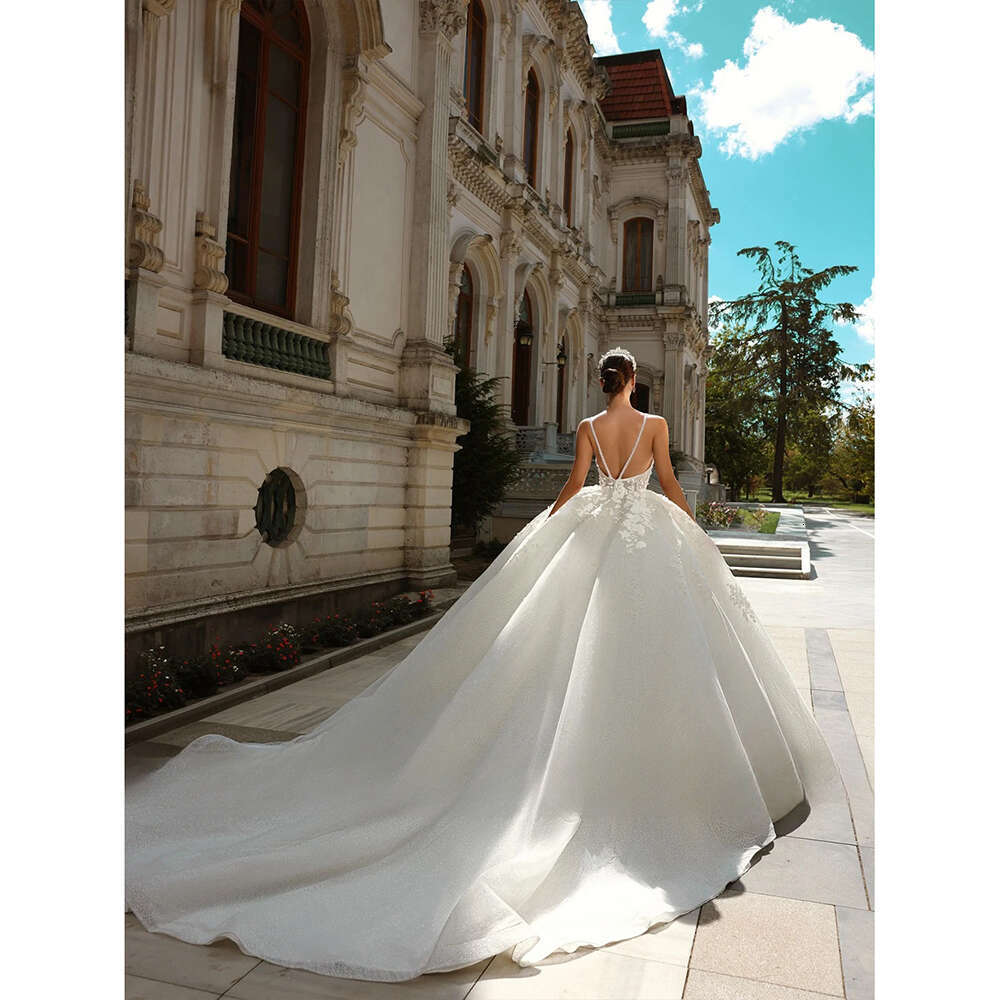 Sweetheart Elegant A E Wedding Dress Lace Applique Spaghetti Strap Bridal Gown Custom Made Princess Bride Dresses pplique es