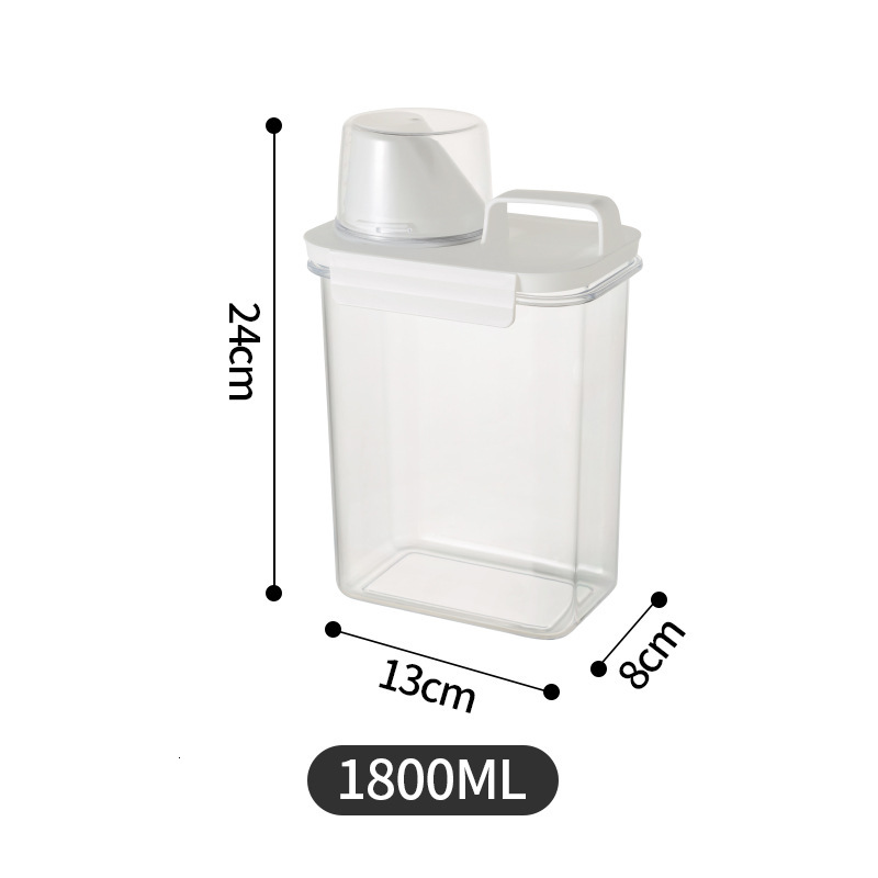 Household Laundry Detergent Storage Bottles Jars Box Transparent With Sealed Lib Can Scale Disinfectant Dishwashing Cleaner Containers