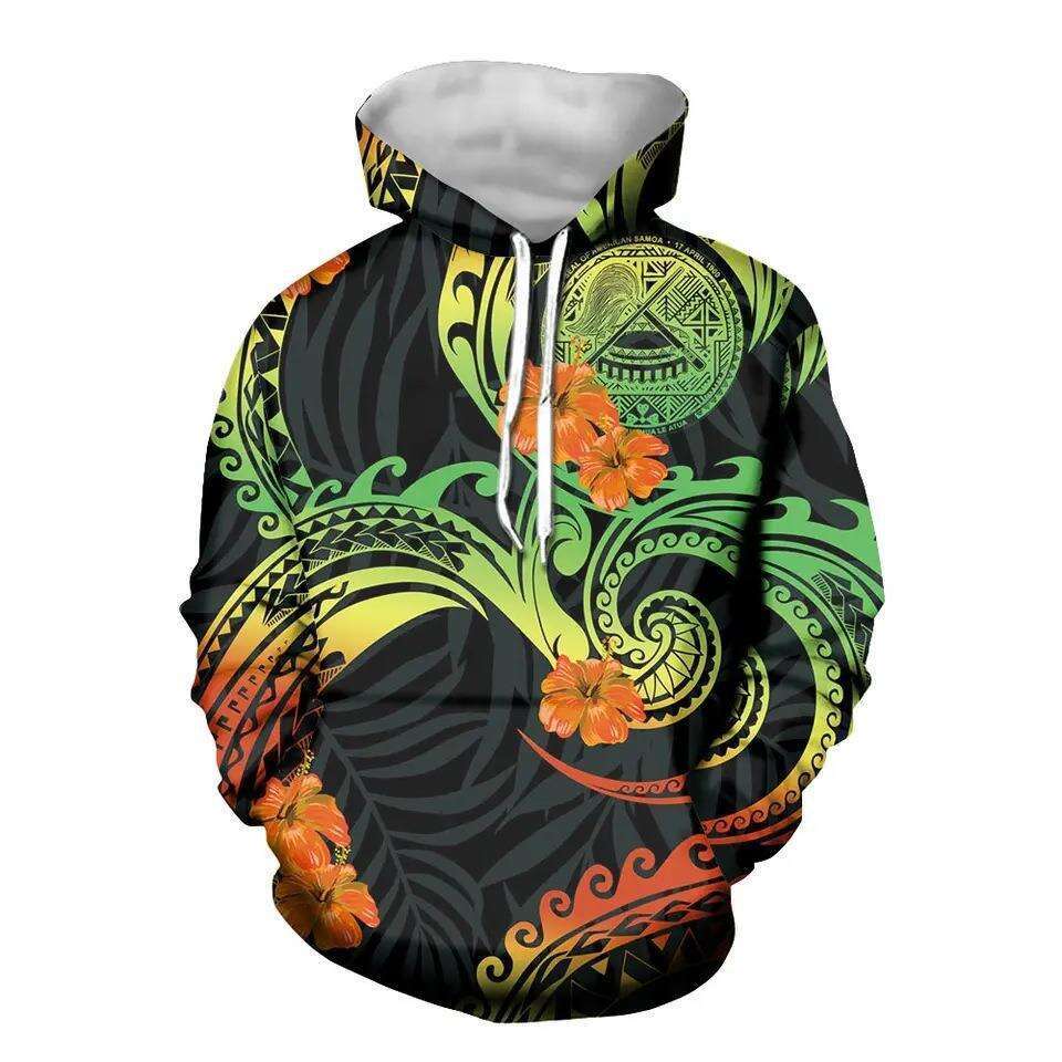 shanshi men hoodies designers 2024 color street 3D printed fashionable men's hoodie with hat outside